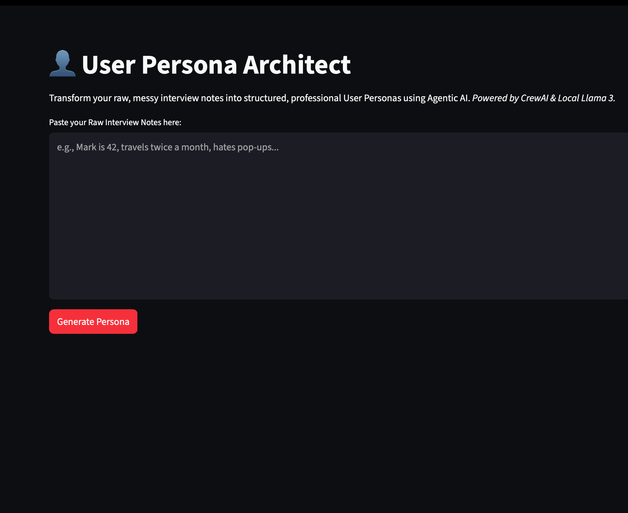 AI UX Persona Agent